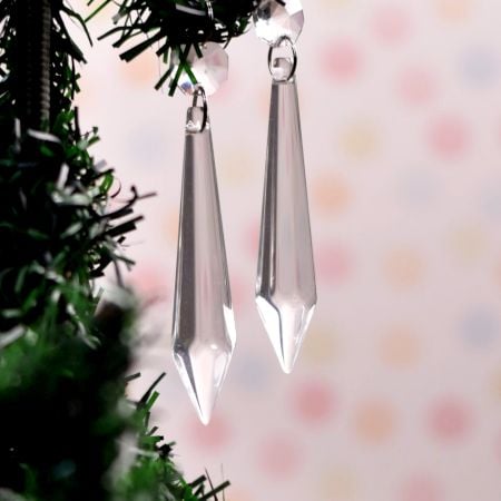 Handmade Glass Crystal Prism Chaindelier Ornaments in Set of 20